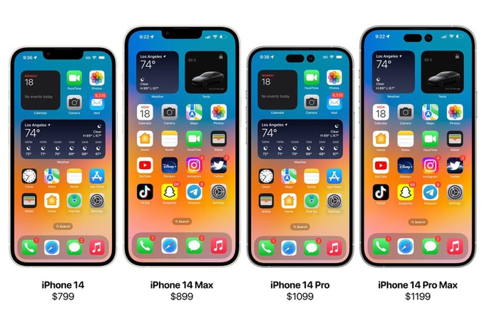 Lộ giá bán chát và ngày ra mắt loạt iPhone 14 của Apple
