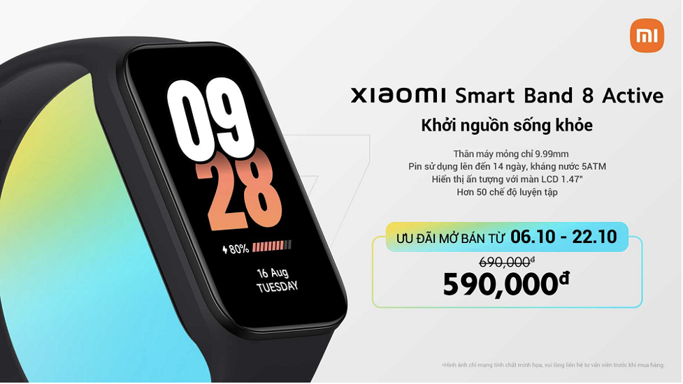 Xiaomi Smart Band 8 chính thức ra mắt: Màn hình 60Hz, pin dùng 2 tuần, giá chỉ 890.000 đồng